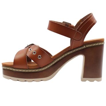 REFRESH 175290 BLOCK HEEL SANDAL - TAN