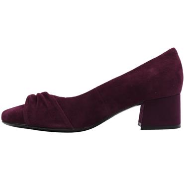 CAPRICE 22300 LOW HEEL SHOE - BURGUNDY SUEDE