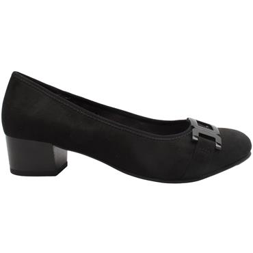 JANA 22369 LOW COURT SHOE - BLACK SUEDE