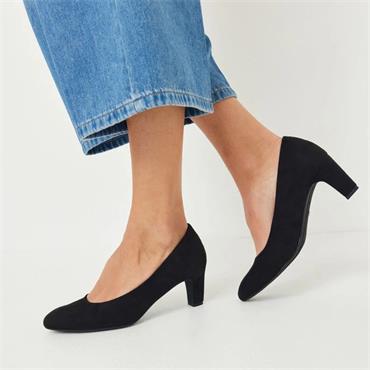 TAMARIS 22418 COURT SHOE - BLACK SUEDE