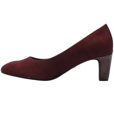 TAMARIS 22418 COURT SHOE - BURGUNDY SUEDE