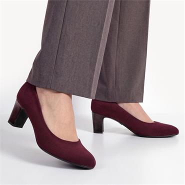 TAMARIS 22418 COURT SHOE - BURGUNDY SUEDE