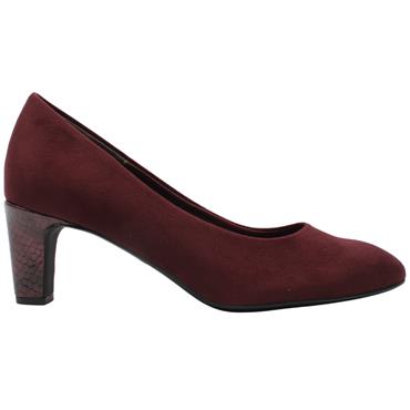 TAMARIS 22418 COURT SHOE - BURGUNDY SUEDE
