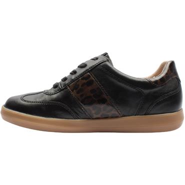 CAPRICE 23705 SHOE - BLACK/LEOPARD
