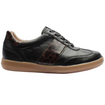 CAPRICE 23705 SHOE - BLACK/LEOPARD