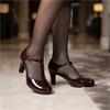 MARCO TOZZI 24419 TBAR HEELED SHOE - BURGUNDY PATENT