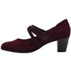 JANA 24464 HEELED STRAP SHOE - BURGUNDY