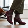 JANA 24464 HEELED STRAP SHOE - BURGUNDY