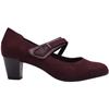JANA 24464 HEELED STRAP SHOE - BURGUNDY