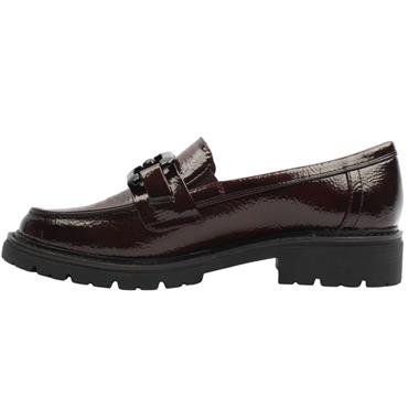 JANA 24764 LOAFER SHOE - BURGUNDY PATENT