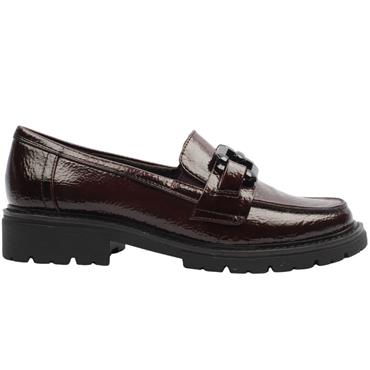 JANA 24764 LOAFER SHOE - BURGUNDY PATENT