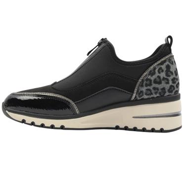 MARCO TOZZI 24780 SHOE - BLACK/LEOPARD