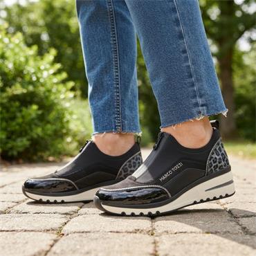 MARCO TOZZI 24780 SHOE - BLACK/LEOPARD