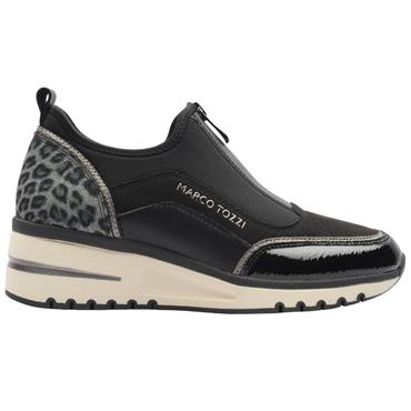 MARCO TOZZI 24780 SHOE - BLACK/LEOPARD