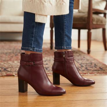 CAPRICE 25317 ANKLE BOOT - BURGUNDY