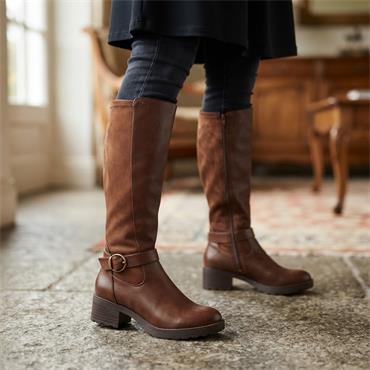 JANA 25568 KNEE HIGH BOOT - CHESTNUT
