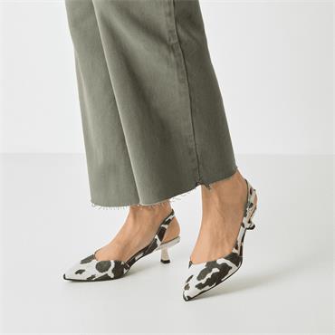 TAMARIS 29511 SLING BACK SHOE - WHITE BROWN