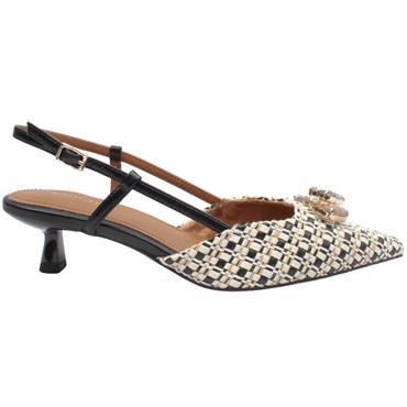 TAMARIS 29512 SLING BACK SHOE - BLACK MULTI