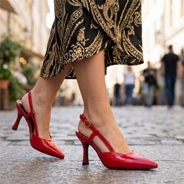 MARCO TOZZI 29621 SLING BACK - RED PATENT