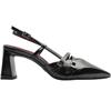 TAMARIS 29660 SLING BACK SHOE - BLACK PATENT