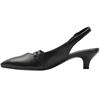 GABOR 301702 LOW HEEL SLING BACK - BLACK LEATHER