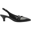 GABOR 301702 LOW HEEL SLING BACK - BLACK LEATHER