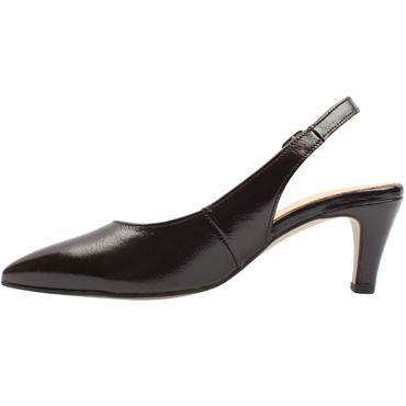 GABOR 301801 SLING BACK SHOE - BROWN PATENT