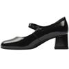 GABOR 302201 STRAP BLOCK HEEL SHOE - BLACK PATENT