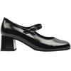 GABOR 302201 STRAP BLOCK HEEL SHOE - BLACK PATENT