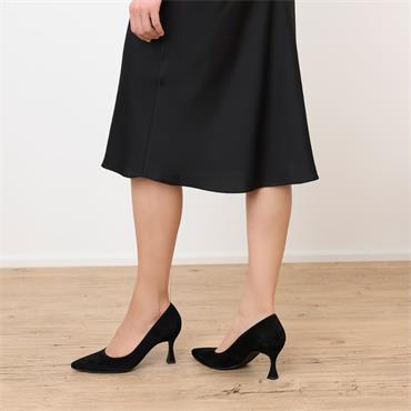 PAUL GREEN 3859 COURT SHOE - BLACK SUEDE
