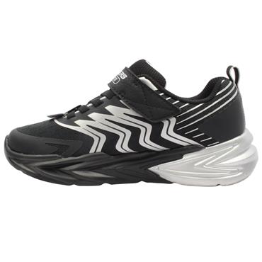 SKECHERS 400141LC TRAINER - BLACK SILVER