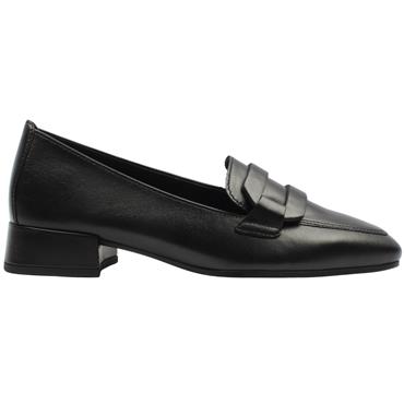 GABOR 400201 SLIP ON SHOE - BLACK LEATHER
