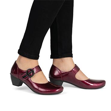 RIEKER LADIES 41756 STRAP SHOE - RED