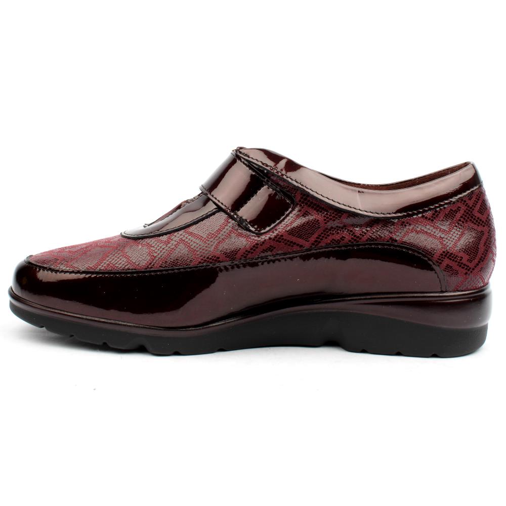 PITILLOS 5303 WEDGE VELCRO SHOE BURGUNDY Cordners