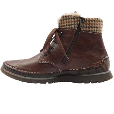 RIEKER 53631 LACED BOOT - BROWN