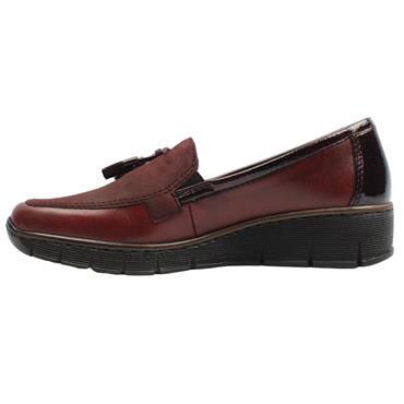 RIEKER 53771 SLIP ON SHOE - BURGUNDY