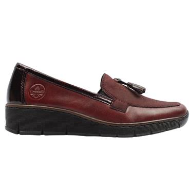 RIEKER 53771 SLIP ON SHOE - BURGUNDY