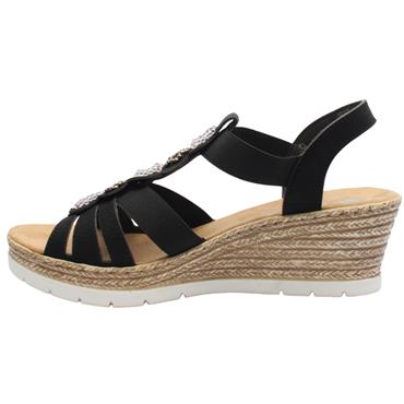 RIEKER 619B2 SANDAL - Black