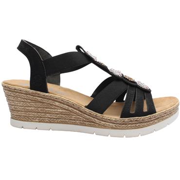 RIEKER 619B2 SANDAL - Black