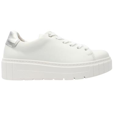 GABOR 66410 SHOE - WHITE SILVER