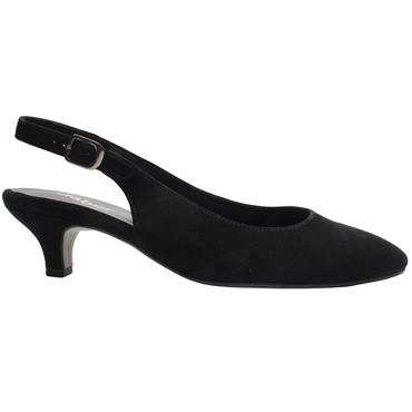 GABOR 71500 SLING BACK SHOE - BLACK SUEDE