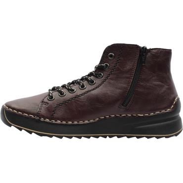 RIEKER 71510 LACED BOOT - WINE