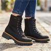 RIEKER 72609 LACED BOOT - BLACK SPARKLE