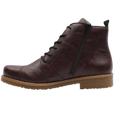 RIEKER 73500 LACED BOOT - BURGUNDY