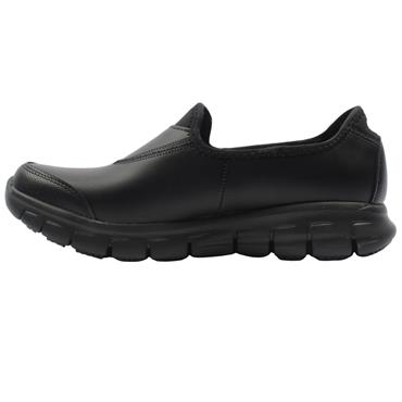 SKECHERS SLIP ON SAFETY SHOE 76536EC - BLACK BLACK