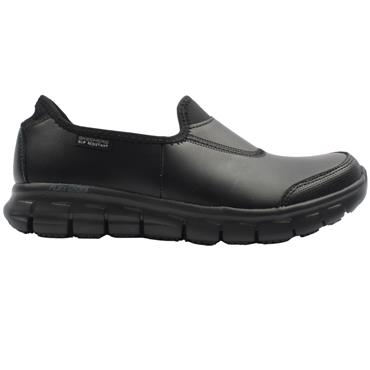 SKECHERS SLIP ON SAFETY SHOE 76536EC - BLACK BLACK