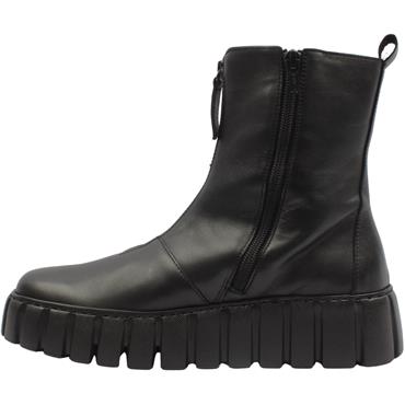GABOR 801604 LACED BOOT - BLACK LEATHER