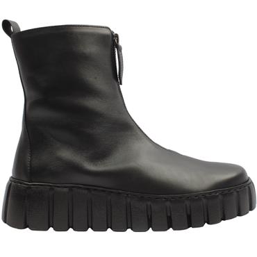 GABOR 801604 LACED BOOT - BLACK LEATHER