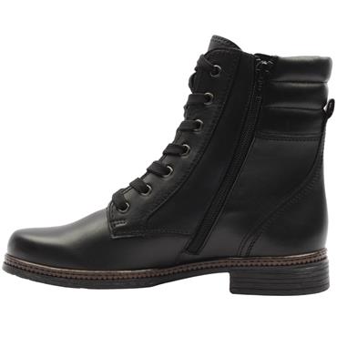GABOR 802302 LACED BOOT - BLACK LEATHER