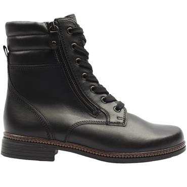 GABOR 802302 LACED BOOT - BLACK LEATHER